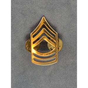 US Army Military Rank Pin Master Sergeant Gold Tone